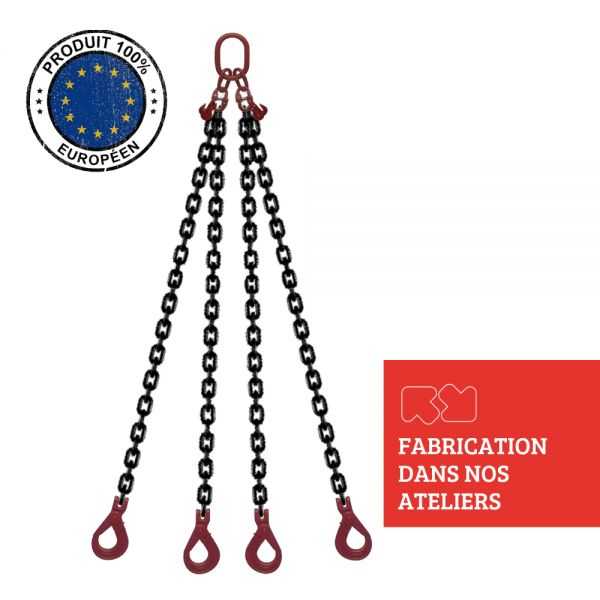 4 STRANDS CHAIN SLING GRADE 80 SUPERPRO - CLEVIS HOOK AUTO LOCK WITH SHORTENER